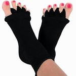 Pewsty Foot Alignment Socks Finger Toe Separator Easing Foot Pain, Improving Posture & Increasing Flexibility for Men & Women for office,Yoga | Foot Pain Relief (Black)