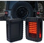 Xprite Smoked Lens Red LED Tail Lights Compatible with Jeep Wrangler JK JKU 2007 - 2018, Plug and Play, w/ Turn Signal & Back Up