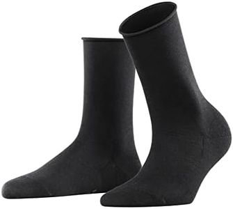 FALKE Women's Active Breeze Socks, Breathable, Cooling, Sustainable Lyocell, Crew, Sweat Wicking, Coolmax Clothing, Black (Black 3000), 8-10.5, 1 Pair