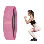 Wiselife Premium Fabric Heavy Resistance Hip Band for Men & Women (Pink) | Resistance Loop Band for Squats, Legs, HIPS, Glutes, Ankle and Calves