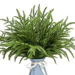 24Pcs Norfolk Pine Branches Stems 13.5" Artificial Pine Needles Sprigs Norfolk Pine Garland Accessories Vase Fillers Winter Fake Christmas Tree Picks Greenery Sprays for DIY Wreaths (24, Green)