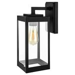 DEWENWILS Outdoor Wall Light, Exterior Wall Lantern Fixtures with Clear Glass Shade, Matte Indoor Outdoor Wall Sconce, E26 Socket, Weather Resistant, Outdoor House Lights for Garage, Porch, ETL Listed