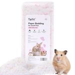 tafit Hamster Bedding Odor Control Soft Natural Paper Small Animal Litter Bedding Dust-Free with Strong Absorption, for Hamsters, Hedgehogs, Guinea Pig, Chinchilla, Rat, Mice, 36 Liter (White+Pink)