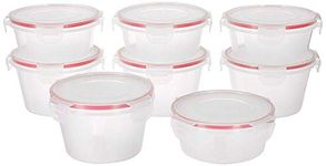 Amazon Brand - Solimo Plastic Kitchen Storage Container Set, 8-Pieces (Transparent)