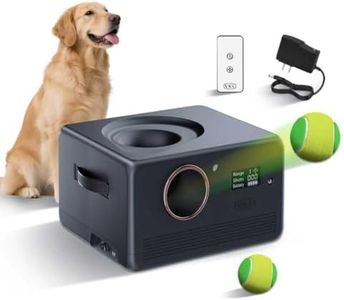 VKL Automatic Dog Ball Launcher Pro & Tennis Ball Thrower with Remote Control, Display Screen,10/20/28ft Distances, Dual Storage, Auto-Stop on Obstacle for Medium/Large Dogs