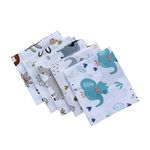 Trance Home Linen Super Soft 100% Cotton Thin Malmal Face Towels | Reusable Hygiene Wash Cloth | Napkin For New Babies | Soft Hankies For Children (Small 40 X 40 Cm, Baby Pug - Pack Of 5 Pcs), 200 Tc