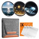 K&F Concept 82mm Star Filter Kit, 4 Points 6 Points 8 Points Cross Star Special Effects Optical Glass Lens Filters (Nano-K Series)