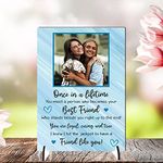 Pixie's Gifts Personalised Photo Friendship Plaque, Custom Gift for Best Friend, Unique Keepsake, A5 14cm x 21cm or A4 21cm x 15cm, Handcrafted in UK (Mdf Wood 21cm x 15cm, Blue)