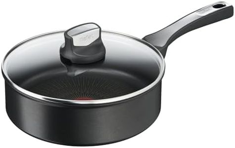 Tefal Unlimited On, Premium Cookware, 24 cm Saute Pan, UK’s Longest Lasting Non-stick, Frying Pan, Heat Indicator, Induction Hob Compatible, Dishwasher Safe, Aluminium, black, G25932AZ