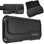 Stronden Holster for Samsung Galaxy S24, S23, S22, S21, S20, S10, S9, S8, Nylon Holster Belt Case with Metal Clip & Magnetic Closure, Nylon Pouch Phone Holder (Fits Slim/Thin Case Only)