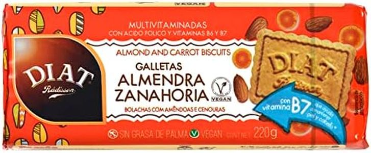 DIAT Radisson - Galletas con Almendras y Zanahoria | Vegan y Bajas en Sal | Enriquecidas con Vitaminas | Galletas multivitaminadas