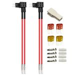 Gebildet 2pcs 12V/24V Micro 2 Dual-port Fuse Tap Add-a-Circuit, Micro 2 Piggy Back Blade Fuse Holder with Dual Wire Harness, 4pcs Micro 2 (5A/10A) Fuse and Fuse Puller