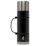 Mizu D7 22 oz. Vacuum Insulated Stainless Steel Bottle Thermos | Narrow Mouth with Leak Proof Cap + Cup Lid, Black