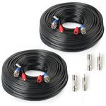 SHD 2Pack 200Feet BNC Vedio Power Cable Camera Video BNC Cable Wire Cord for Surveillance CCTV Security System with Connectors(BNC Female and BNC to RCA)