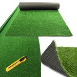 SAI PRASEEDA 40 MM Artificial Green Grass Mat 5 Feet X 6.6 Feet for Home Decor_Balcony_Floor Carpet_Terrace_Decoration_Lawn and Garden with 1 Blade_1 X 2 Feet Size Grass Mat SPGSMT26