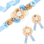 LALOCAPEYO Teddy Bear Pregnant Women's Strap Set Expectant Parents Brooch Bear Themed Baby Sshower Decoration Welcome Baby Party Shower Expectant Mothers Flower Belt Mom to be Corsage Badge decoration