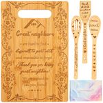 Neighbor Gifts,Thank You Gifts for Neighbors,Housewarming Gift for New Neighbors Ideas,Neighbors Bamboo Cutting Board Set Gift for Neighbors Kitchen,7"x11.8",Double-Sided Use