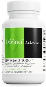 DAVINCI Labs Omega-3 1000 - Dietary Supplement to Maintain Already Normal Cholesterol Levels and Support Immune System, Healthy Hair and Skin* - Gluten-Free - 45 Enteric Coated Softgels