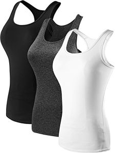 NELEUS Women's 3 Pack Compression Base Layer Dry Fit Tank Top, 04# 3 Pack Black,grey,white, Small