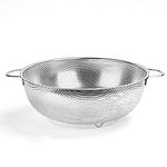 HaWare Colander Stainless Steel, 5-Quart Large Colanders with Handle & Base, Metal Micro-Perforated Strainer for Kitchen Pasta/Vegetable/Rice/Fruit/Food - Dishwasher Safe(28cm)