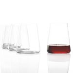 Stölzle Lausitz Stemless Red Wine Glasses Set of 4 (POWER). Dishwasher Safe Lead-Free Crystal Stemless Wine Glasses (17.5Fl oz). Durable Stemless Wine Glasses Set 4 - Genuine Stölzle Glassware