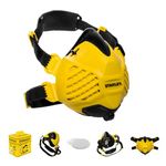 Stanley P3 Dust Mask, Reusable Respirator Mask with Face-Fit-Check Technology & Maximum 99.99% P3 Fitted Filters. Dust masks for building work, dust masks for fine dust, P3 mask & sanding mask - S/M