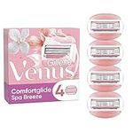 Gillette Venus Comfortglide Spa Breeze Razor Blades Women, Pack of 4 Razor Blade Refills, Lubrastrip with A Touch of Botanical Oils