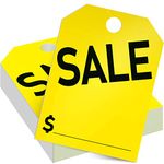 Crtiin 100 Pack Sale Tags Car Dealer Mirror Hang Tags 8.5 x 11.8 Inches Sale Price Tags for Car Rear View Mirror(Yellow)