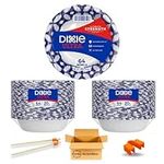 NromBox Dixie Ultra Paper Bowls, 20 Ounces — Pack of 2 (128 count in total) Safe Package | Disposable Bowls Printed | Chopstick Helper, Training, Beginner or Learner (Packaging and Design May Vary).