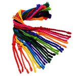 Beadwaala Adjustable Handmade Necklace Thread, Indian Necklace Jewelry Cotton Ball Cord, Jewelry Supplies, Multicolor Dori Pack of 12 Pcs Jewellery Making Materials kit (Dori-001)