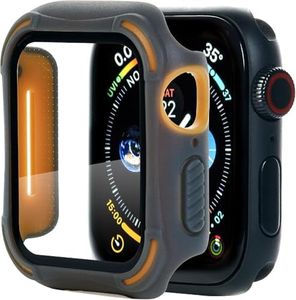 ME Compatible with Apple Watch Series 6 Case, 40mm Hard Case PC and TPU Bumper Cover with Tempered Glass Screen Protector Fits Series 6 5 4 SE, Men Women Apple Watch Accessories