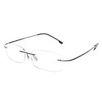 FEISEDY Lightweight Rimless Titanium Stainless Steel Anti-Blue Light Reading Glasses B2686