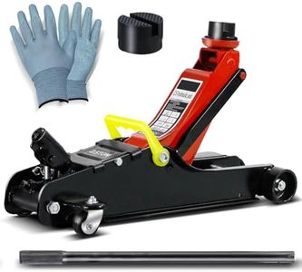 CCLIFE Gato Hidráulico Extra Plano para Coche 2.5T Gato Hidráulico Altura de Elevación 85-380mm Guantes Almohadilla de Goma