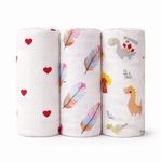 MomNess Muslin Baby Towels (Pack of 3) 100% Pure Cotton Muslin Baby Bath Towel 85x75 cm, Ultra Soft Lightweight Breathable Newborn Baby, Infants, Toddlers, for Boys & Girls, MNT