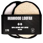 Rugged Natural Shower Loofah for Men - Tough Eco-Friendly Exfoliating Body Scrubbers, Durable & Gentle Terry Towel Cloth pad for Manly Skin Care - Lufas, Luffa, Loufas Sponges