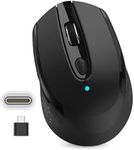 RaceGT Type C Wireless Computer Mouse, USB C Mouse 2.4G Silent Cordless Mouse for Laptop, with 6 Buttons and 3 Adjustable DPI for Laptop, Deskbtop, MacBook, PC