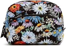 Vera Bradley Women's Cotton Large Cosmetic Makeup Organizer Bag, Daisies, One Size