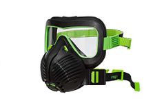 Stealth Air+Vis Respirator Dust Mask with 99.99% Filtration Twin HEPAC® Replaceable Filter, Full Face Mask Built with Straps for Comfort, Impact Resistant Visor for Maximum Safety and Durability