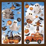 Halloween Window Clings Decal,Window Stickers for Halloween and Fall, Halloween Decoration with Pumpkin Ghosts for Halloween Home Decor