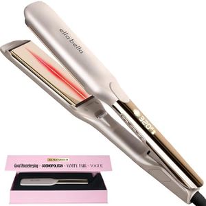 ELLA BELLA® Titanium Flat Iron Hair Straightener (with Infrared) • Professional Straightening Iron • Digital Display to Accurately Control Temperature • As Featured in Good Housekeeping
