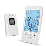 ORIA Indoor Outdoor Thermometer Hygrometer, Temperature Humidity Monitor, Wireless Weather Station with 5 Weather Forecasts and Moon Phase, Time (12/24H), Alarm, Date, Snooze Function, Backlight