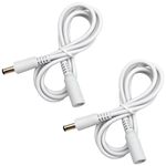 ANLINK 2 Pack 1M/3ft DC Power Extension Cable 5.5mm*2.1mm Male to Female Power Cord for Security Camera DVR, LED Strip Light, Router, 12V DC Power Supply Adapter and More(White)