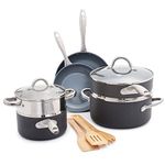 GreenPan Lima Hard Anodized Healthy Ceramic Nonstick 12 Piece Assorted Cookware Set, Durable and Oven Safe, Includes Mixed Utensils, PFAS-Free, Gray