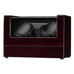 JQUEEN Double Watch Winder for 2 Watches, Automatic Watch Winding Box Storage Display Case with Quiet Japanese Mabuchi Motor