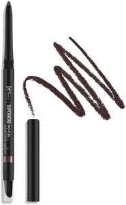 IT Cosmetics Superhero No-Tug Retractable Eyeliner, Brown - All-Day Wear, Waterproof Formula Won’t Smudge - With Avocado Oil, Chamomile Extract, Vitamin E & Carnauba Wax - 0.008 oz