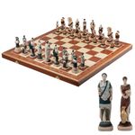 Master of Chess Wooden Chess Set with Pieces “SPARTACUS” 60 cm / 24 in - Handmade Large Chess Board Game for Adults and Kids - Made of Marble Aggregate