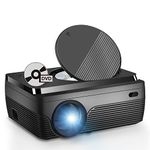 DVD Projector Portable Built in DVD Player HD 1080P Supported Movie Projector for Outdoor Use Compatible with HDMI, USB, AV, TF, VGA, TV Stick