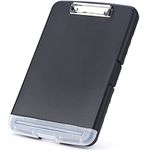 ZCZN Plastic Clipboard with Storage, A4 Clipboard Folder with Separate Pen Holder, Black