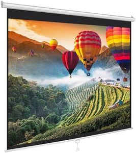 Pyle Manual Pull-Down Projector Screen - Universal 84-inch Roll-Down Retractable Manual Projection Screen w/Auto-Locking, Adjustable Screen Height, Black Masking Border