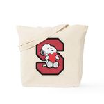 CafePress Peanuts Flair Varsity Natural Canvas Tote Bag, Reusable Shopping Bag